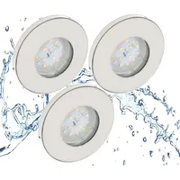 Trango 3er Set 6729IP65-032MO LED Einbaustrahler IP65 aus Edelstahl