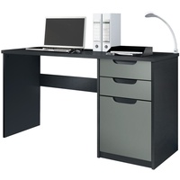 Vladon Schreibtisch Graphit, 129x76x60 cm, Arbeitszimmer, Schreibtische, Bürotische