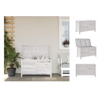 VidaXL Gartentruhe Weiß 99x49,5x58,5 cm Massivholz Tanne