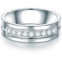 Trilani Ring Edelstahl Zirkonia in Silber 49 Damen
