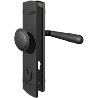 MS Beschläge Antik Grau Langschild Sicherheitsbeschlag Knopf/Drücker din 8/72