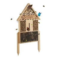 Relaxdays Insektenhotel L stehend, Nisthilfe für Bienen, Florfliegen, Marienkäfer,