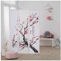 Homestyle4u Paravent 3 teilig, Weiß 132x175 | Gr.: onesize