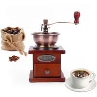 SH-RuiDu Manuelle Kaffeemühle manuelle Kaffeemühle Vintage Antik Holz Handmühle