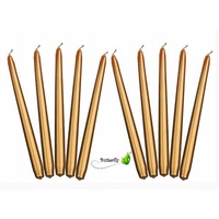 Partydeco Spitzkerze 24 cm 10Stk. | Gold Metallic