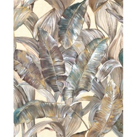 KOMAR Vliestapete Braun, grün Weiß, Blätter, 200x250 cm, x