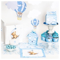 Home fashion Papierserviette "Mondbär blau", 33 x 33 cm,