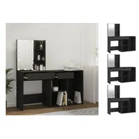 VidaXL LED-Schminktisch mit Schrank Schwarz Holzwerkstoff