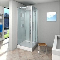 AcquaVapore D38-20R1 Komplettdusche 100 x 100 cm weiß Sicherheitsglas