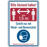 Wagner-sicherheit Kombischild Bitte Abstand halten! 10 x 15 cm