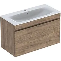 Geberit Renova Plan Möbel-Waschtisch-Set 501917JR1 100x62,2x48cm, Korpus nussbaum beschichtet,