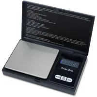 Intirilife Digitale Taschenwaage in SCHWARZ - 12.8x7.8x1.9cm - Wiegefläche