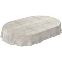 ANRO Tischdecke Wachstuchtischdecke Oval 140 x 180 cm Grau