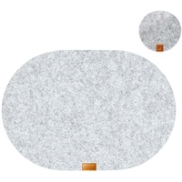 MIQIO MIQIO® Platzset abwischbar, Oval Filz 44x29 cm grau,