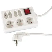 Perel Steckdosenleiste 1,5 m Weiß 4 St.