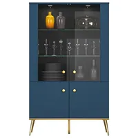 Lomadox Highboard MONTPELLIER-131, mit Beleuchtung in dunkelblau, B/H/T ca.