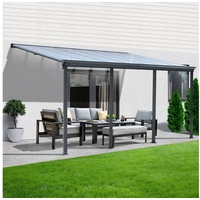 Aileenstore Terrassenüberdachung Aluminium 618 cm als Bausatz Sichtschienen und
