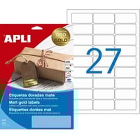 APLI Bedruckbare Etiketten, goldfarben, 63,5 x 29,6 mm, gold