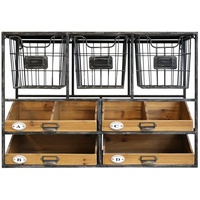 Chic Antique Wandregal mit Schubladen