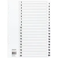 SOENNECKEN Register Mylar 1607 1-20 weiß