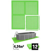Eyepower 3 Sets Poolmatte Gittermatte 62x62cm Grün