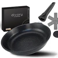DIVORY große Pfanne 32cm I Abnehmbarer Griff, Induktion, beschichtet,