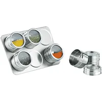 Rosenstein & Söhne Magnetisches Gewürzboard mit 6 Gewürzstreuern