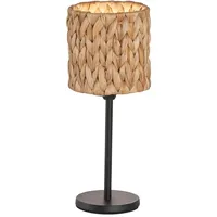 Fischer & Honsel Tischleuchte Hyazinthe sandschwarz| natur| H: 33,00