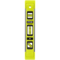RYOBI Wasserwaage 22,5 cm, Ideal für enge Stellen, Torpedo-Wasserwaage,