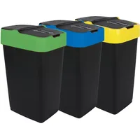 Spetebo Abfalleimer mit Schwingdeckel - 3er Set - 60