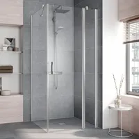 Kermi Pega Pendeltür mit Festfeld PE1NR10318VAK 103x185cm, silber hochglanz,