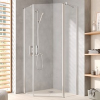 Kermi Pega Fünfeck-Duschkabine PE43R09020VAK 90x90x200cm, silber hochglanz, ESG klar,