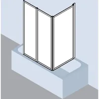 Kermi Vario 2000 Faltwand V2FW30651412K über Badewanne, 156x140cm, Kunstglas