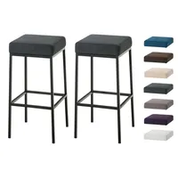 CLP 2er Set Barhocker Montreal Stoffbezug dunkelgrau/schwarz