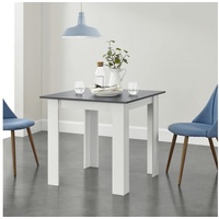 [en.casa] Esstisch Algermissen 80x80x76 cm für 4 Personen Dunkelgrau/Weiß