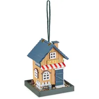 Relaxdays Vogelfutterhaus, Holz, zum Aufhängen, Café, Landhaus, HBT: 23,5x18x18
