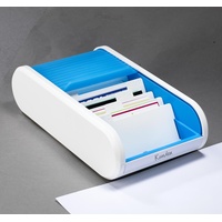 Helit Visitenkartenbox weiß/hellblau, für bis zu 300 Visitenkarten