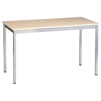 Sodematub Mehrzwecktisch ahorn, alu rechteckig, Vierkantrohr alu, 120,0 x