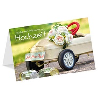 LUMA Glückwunschkarte Hochzeit Auto mit Dosen DIN B6