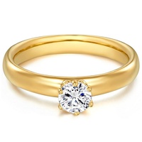 Trilani Ring Sterling Silber Zirkonia in Gelbgold 48 Damen