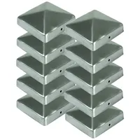 Buri - 10x Edelstahl Pfostenkappe Pyramide 71x71mm Zaunkappe Zierkappe