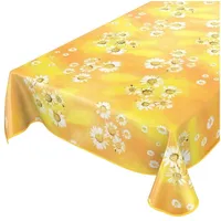 ANRO Wachstuchtischdecke Wachstuch Wachstischdecke Tischdecke Kamille Gelb Blumen Sonne