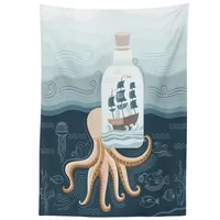 ABAKUHAUS Octopus Schiff Tischdecke, Piraten-Schiff in der Flasche, Für