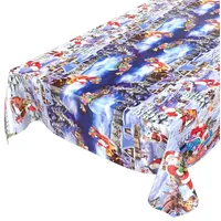ANRO Wachstuchtischdecke Wachstuch Wachstischdecke Tischdecke Weihnachten Rot Weihnachtsfest 220x140cm