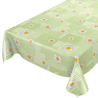 ANRO Wachstuchtischdecke Wachstuch Wachstischdecke Tischdecke Kamille Patchwork Grün 100x140cm
