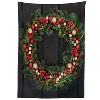 ABAKUHAUS Weihnachten Tischdecke, Tanne Weihnachten Kranz, Druck mit Klaren