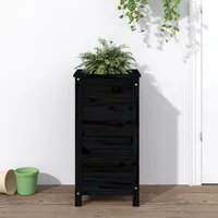 VidaXL Pflanzkübel Schwarz 40x40x78 cm Massivholz Kiefer