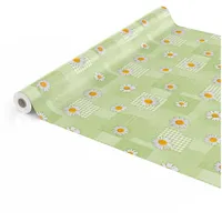ANRO Wachstuchtischdecke Wachstuch Wachstischdecke Tischdecke Kamille Patchwork Grün 300x140cm