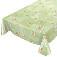ANRO Wachstuchtischdecke Wachstuch Wachstischdecke Tischdecke Kamille Patchwork Grün 180x140cm