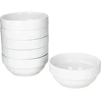 Mambocat Tommy 6er Set Schale 14,2cm stapelbar weiß Porzellan